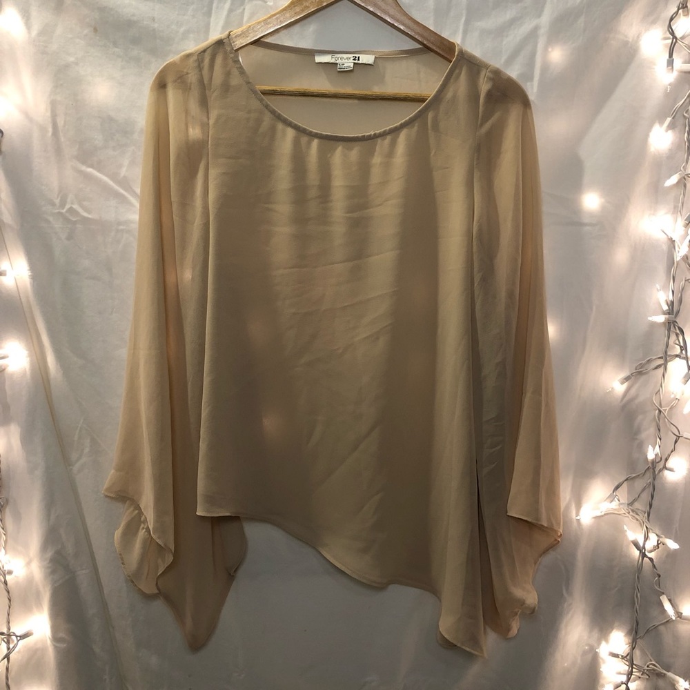 semi-sheer asymmetrical top